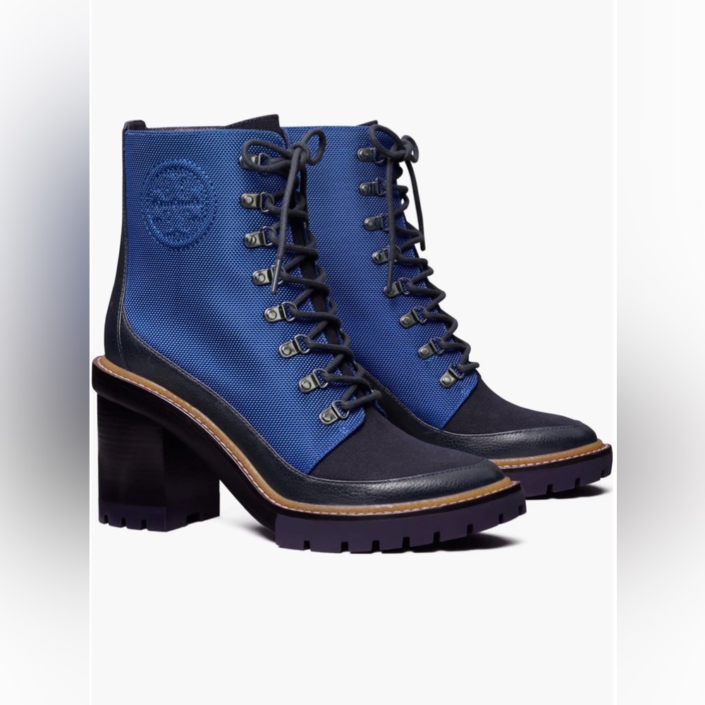 Tory Burch Miller Mixed Materials Lug Sole Boot. Size 7